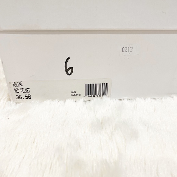 HP! Tabitha Simmons Helene Red Velvet Mule Heels - Picture 12 of 12